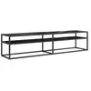 vidaXL Meuble TV marbre noir 180x40x40,5 cm verre trempé