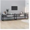 vidaXL Meuble TV transparent 200x40x40,5 cm verre trempé 331726