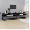 vidaXL Meuble TV noir 180x40x40,5 cm verre trempé