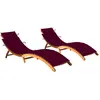 vidaXL Chaises longues 2 pcs avec coussins Bois d'acacia solide