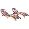 vidaXL Chaises longues 2 pcs avec coussins Bois d'acacia solide