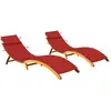 vidaXL Chaises longues 2 pcs avec coussins Bois d'acacia solide