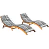 vidaXL Chaises longues 2 pcs avec coussins Bois d'acacia solide