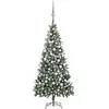 vidaXL Arbre de Noël artificiel pré-éclairé/boules pommes de pin 210cm