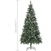 vidaXL Arbre de Noël artificiel pré-éclairé/boules pommes de pin 210cm