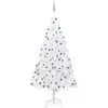 vidaXL Arbre de Noël artificiel pré-éclairé et boules blanc 240 cm