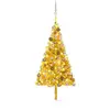 vidaXL Arbre de Noël artificiel pré-éclairé et boules doré 180 cm PET