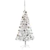 vidaXL Arbre de Noël artificiel pré-éclairé/boules argenté 150 cm PET