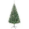vidaXL Arbre de Noël artificiel pré-éclairé/boules 210 cm 910 branches