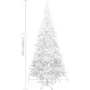 vidaXL Arbre de Noël artificiel pré-éclairé et boules L 240 cm blanc