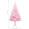 vidaXL Arbre de Noël artificiel pré-éclairé et boules rose 240 cm PVC