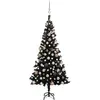 vidaXL Arbre de Noël artificiel pré-éclairé et boules noir 120 cm PVC