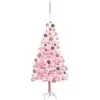 vidaXL Arbre de Noël artificiel pré-éclairé et boules rose 150 cm PVC
