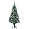vidaXL Arbre de Noël artificiel pré-éclairé/boules pommes de pin 210cm