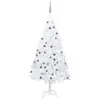 vidaXL Arbre de Noël artificiel pré-éclairé et boules blanc 120 cm PVC