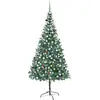 vidaXL Arbre de Noël artificiel pré-éclairé/boules pommes de pin 210cm