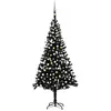 vidaXL Arbre de Noël artificiel pré-éclairé et boules noir 240 cm PVC