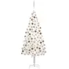 vidaXL Arbre de Noël artificiel pré-éclairé et boules blanc 210 cm