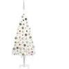 vidaXL Arbre de Noël artificiel pré-éclairé et boules blanc 150 cm