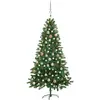 vidaXL Arbre de Noël artificiel pré-éclairé et boules 180 cm vert