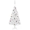 vidaXL Arbre de Noël artificiel pré-éclairé et boules blanc 180 cm PVC