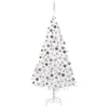 vidaXL Arbre de Noël artificiel pré-éclairé et boules blanc 240 cm