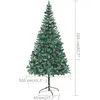 vidaXL Arbre de Noël artificiel pré-éclairé/boules pommes de pin 210cm