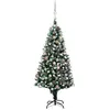 vidaXL Arbre de Noël artificiel pré-éclairé/boules pommes de pin 180cm