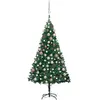 vidaXL Arbre de Noël artificiel pré-éclairé et boules vert 120 cm PVC