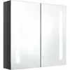 vidaXL Armoire de salle de bain à miroir LED Gris brillant 62x14x60 cm