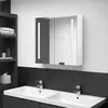 Non communiqué vidaXL Armoire de salle de bain à miroir LED Blanc brillant 62x14x60cm