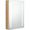 vidaXL Armoire de salle de bain à miroir LED blanc et chêne 50x13x70cm
