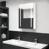 Non communiqué vidaXL Armoire de salle de bain à miroir LED Blanc brillant 50x13x70cm