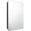 Armoire de salle de bain à miroir led noir brillant 60x11x80 cm Vidaxl