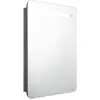 vidaXL Armoire de salle de bain à miroir LED gris brillant 60x11x80 cm