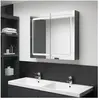 vidaXL Armoire de salle de bain à miroir LED Gris brillant 80x12x68 cm