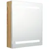 vidaXL Armoire de salle de bain à miroir à LED blanc et chêne