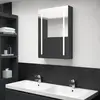 Non communiqué vidaXL Armoire de salle de bain à miroir LED noir brillant 50x13x70 cm