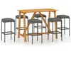 vidaXL Ensemble de bar de jardin avec coussins 7 pcs Gris