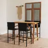 vidaXL Ensemble de bar de jardin 5 pcs Noir