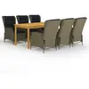 vidaXL Ensemble de salle à manger de jardin 7 pcs Marron