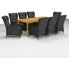 vidaXL Ensemble de salle à manger de jardin 9 pcs Gris foncé