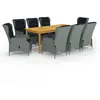 vidaXL Ensemble de salle à manger de jardin 9 pcs Gris clair