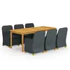 vidaXL Ensemble de salle à manger de jardin 7 pcs Gris foncé