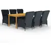 vidaXL Ensemble de salle à manger de jardin 7 pcs Gris foncé