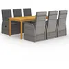 vidaXL Ensemble de salle à manger de jardin 7 pcs Gris