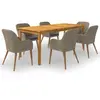 vidaXL Ensemble de salle à manger de jardin 7 pcs - Marron