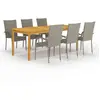 vidaXL Ensemble de salle à manger de jardin 7 pcs Gris