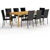 vidaXL Ensemble de salle à manger de jardin 9 pcs Noir