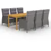 vidaXL Ensemble de salle à manger de jardin 7 pcs Gris